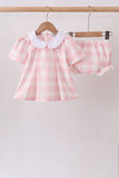 Pink Gingham Bloomer Set Aaria Tees