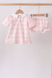 Pink Gingham Bloomer Set Aaria Tees