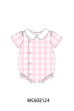 Pink gingham button bubble Aaria Tees
