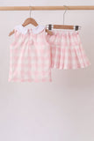 Pink Gingham Skorts Set Aaria Tees