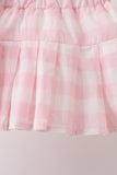 Pink Gingham Skorts Set Aaria Tees