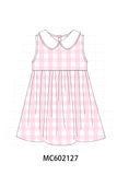 Pink gingham Dress Aaria Tees