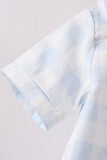 Blue Gingham Shorts Set Aaria Tees