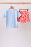 Blue Train Embroidered Set Aaria Tees