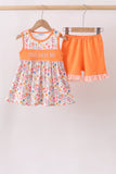 Coral Jesus Loves me Embroidered Floral Shorts Set Aaria Tees