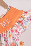 Coral Jesus Loves me Embroidered Floral Ruffle Dress Aaria Tees