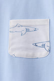 Blue Shark Print Shorts Set - Aaria Tees Aaria Tees