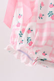 Pink Floral Ruffle Bubble Aaria Tees