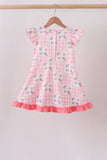Pink Floral Ruffle Dress Aaria Tees