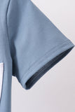 Blue Pocket Grid Shorts Set Aaria Tees