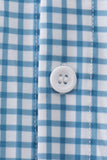 Blue Grid Dad Button Down Shirt Aaria Tees