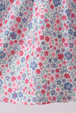 Blue Floral Smocked Ruffle Dress Aaria Tees
