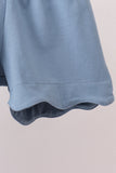 Blue Floral Smocked Scalloped Shorts Set Aaria Tees