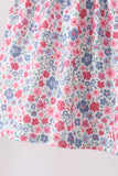 Blue Floral Smocked Scalloped Shorts Set Aaria Tees