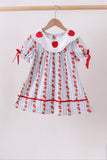 Red Apple Embroidered Dress Aaria Tees