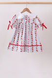 Red Apple Embroidered Dress Aaria Tees