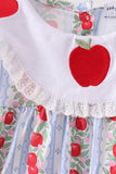 Red Apple Embroidered Dress Aaria Tees