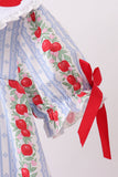 Red Apple Embroidered Dress Aaria Tees