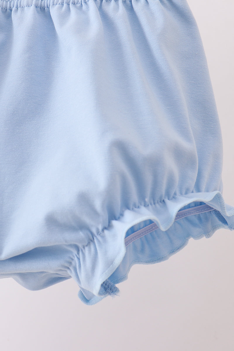 Blue Hydrangea Ruffle Bloomer Set - Aaria Tees Aaria Tees