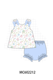 Blue Hydrangea Ruffle Bloomer Set Aaria Tees