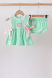 Green Butterfly Smocked Bloomer Set Aaria Tees