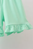 Green Butterfly Smocked Ruffle Shorts Set Aaria Tees