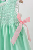 Green Butterfly Smocked Ruffle Shorts Set Aaria Tees