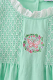 Green Butterfly Smocked Dress Aaria Tees