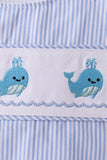 Blue Whale Embroidered Seersucker Jon Jon Aaria Tees