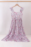Purple Garden Ruffle Mom Dress Aaria Tees