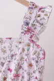 Purple Garden Ruffle Mom Dress Aaria Tees