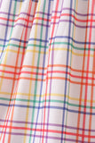 Red ABC Embroidered Plaid Dress Aaria Tees