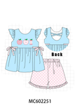 Blue Apple Applique Shorts Set Aaria Tees