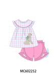 Pink Puppy Applique Ruffle Set Aaria Tees