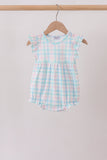 Blue Plaid Ruffle Bubble Aaria Tees