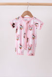 Pink character bamboo romper Aaria Tees