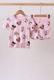 Pink character bamboo pajama set Aaria Tees