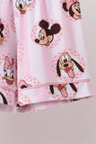 Pink character bamboo pocket pajama set Aaria Tees