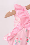 Pink Floral Ruffle One-Piece Swimsuit Aaria Tees
