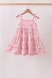 Pink Floral Tiered Dress Aaria Tees