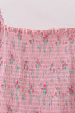 Pink Floral Smocked Mom Dress Aaria Tees