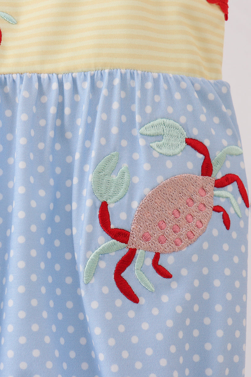 Blue Crab Applique Bubble - Aaria Tees Aaria Tees