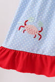 Blue Crab Applique Dress - Aaria Tees Aaria Tees