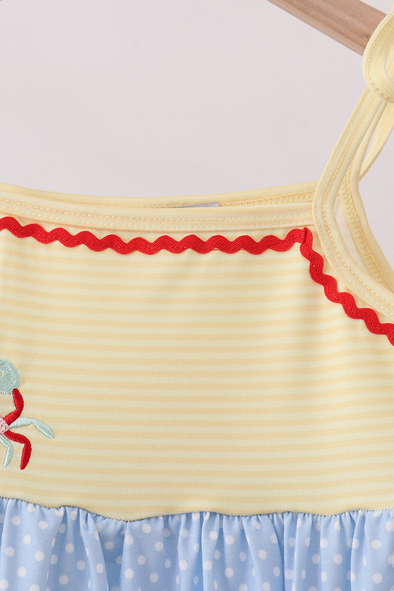 Blue Crab Applique Dress - Aaria Tees Aaria Tees