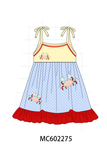 Blue Crab Applique Dress Aaria Tees