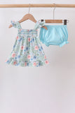 Floral Smocked Bloomer Set Aaria Tees