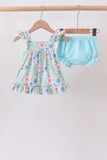 Floral Smocked Bloomer Set Aaria Tees