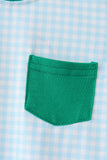 Green grid pocket romper Aaria Tees