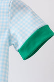 Green grid pocket romper Aaria Tees