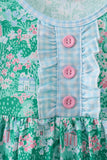 Green house floral Ruffle Dress Aaria Tees
